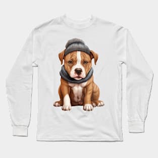 Winter American Staffordshire Terrier Dog Long Sleeve T-Shirt